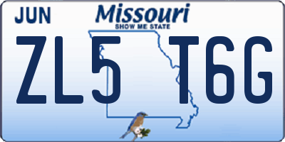 MO license plate ZL5T6G