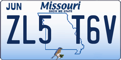MO license plate ZL5T6V