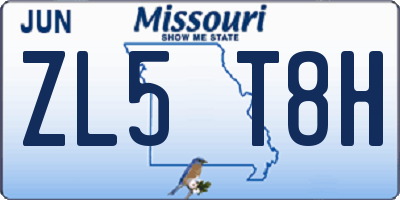 MO license plate ZL5T8H