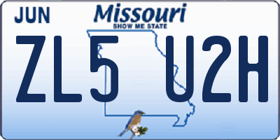 MO license plate ZL5U2H