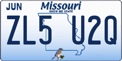 MO license plate ZL5U2Q