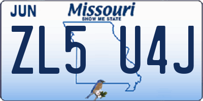 MO license plate ZL5U4J