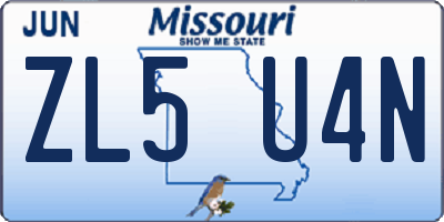 MO license plate ZL5U4N