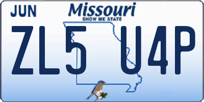 MO license plate ZL5U4P