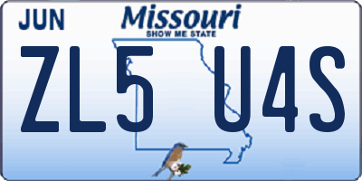 MO license plate ZL5U4S