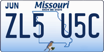 MO license plate ZL5U5C