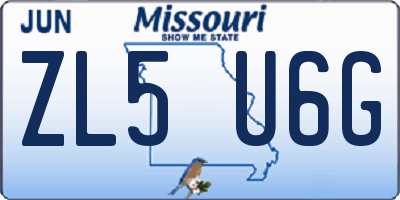 MO license plate ZL5U6G