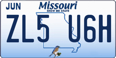 MO license plate ZL5U6H