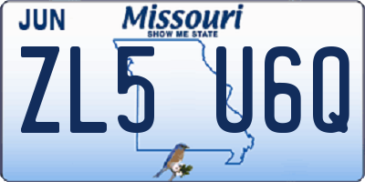 MO license plate ZL5U6Q