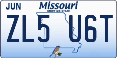 MO license plate ZL5U6T