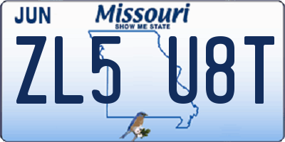 MO license plate ZL5U8T