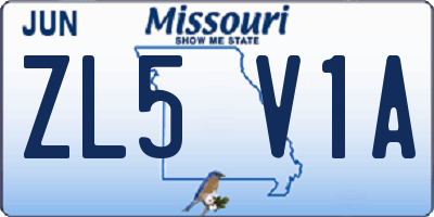 MO license plate ZL5V1A
