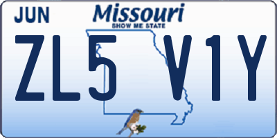 MO license plate ZL5V1Y