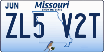 MO license plate ZL5V2T