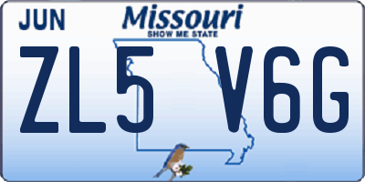 MO license plate ZL5V6G