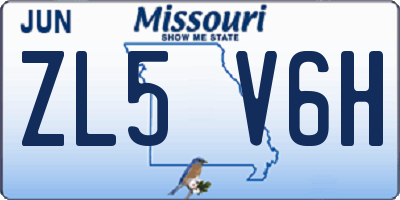 MO license plate ZL5V6H