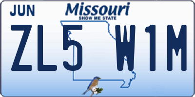 MO license plate ZL5W1M