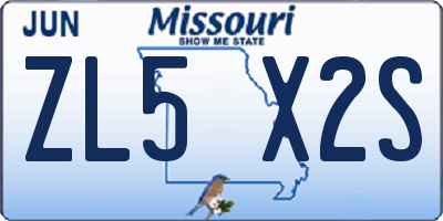 MO license plate ZL5X2S