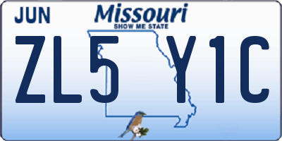 MO license plate ZL5Y1C