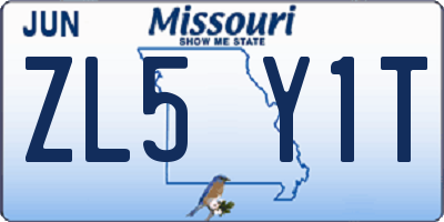MO license plate ZL5Y1T