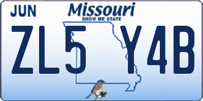 MO license plate ZL5Y4B