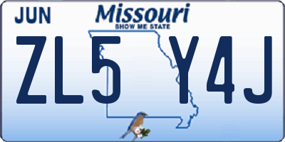MO license plate ZL5Y4J