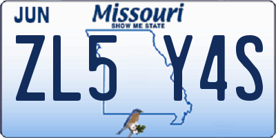 MO license plate ZL5Y4S