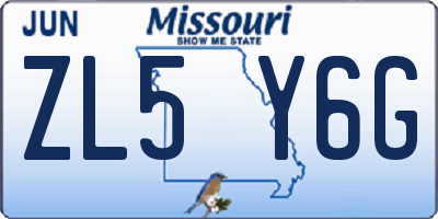MO license plate ZL5Y6G