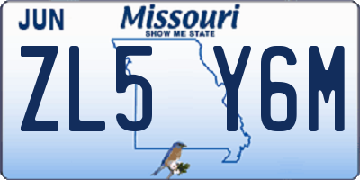 MO license plate ZL5Y6M