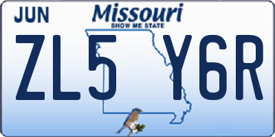MO license plate ZL5Y6R