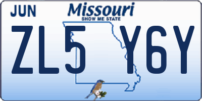 MO license plate ZL5Y6Y