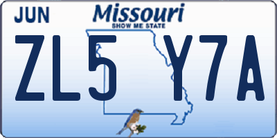 MO license plate ZL5Y7A