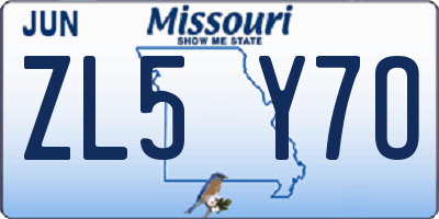 MO license plate ZL5Y7O