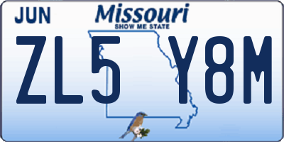 MO license plate ZL5Y8M