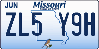 MO license plate ZL5Y9H