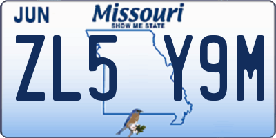 MO license plate ZL5Y9M