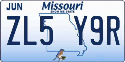 MO license plate ZL5Y9R