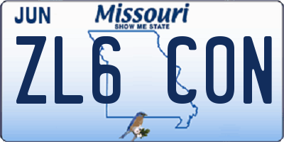 MO license plate ZL6C0N