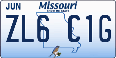 MO license plate ZL6C1G