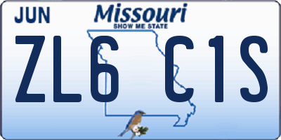MO license plate ZL6C1S