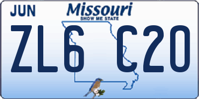 MO license plate ZL6C2O