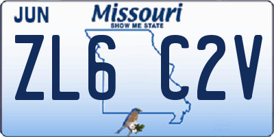 MO license plate ZL6C2V