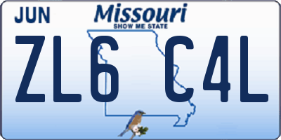 MO license plate ZL6C4L