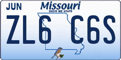 MO license plate ZL6C6S