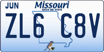 MO license plate ZL6C8V