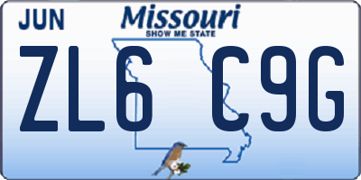 MO license plate ZL6C9G