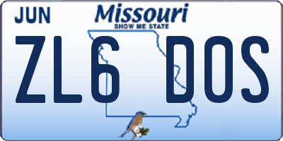 MO license plate ZL6D0S
