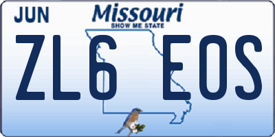 MO license plate ZL6E0S