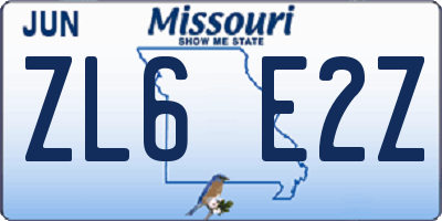 MO license plate ZL6E2Z