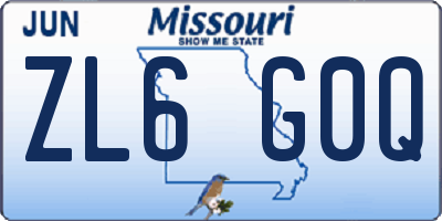 MO license plate ZL6G0Q